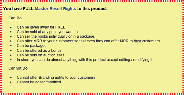 Master Resell Rights